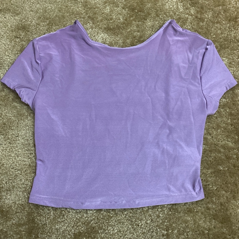 Shein Openback Purple Croptop
